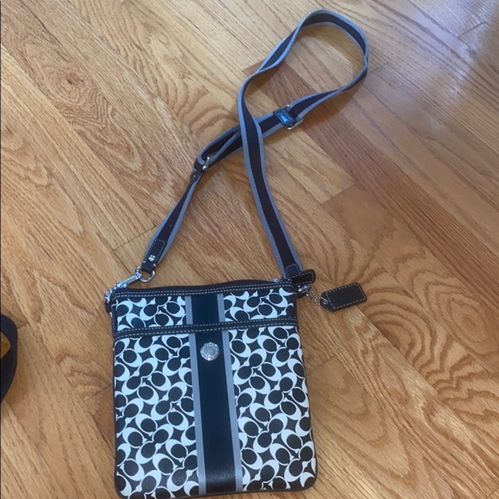 Black and white coach crossbody